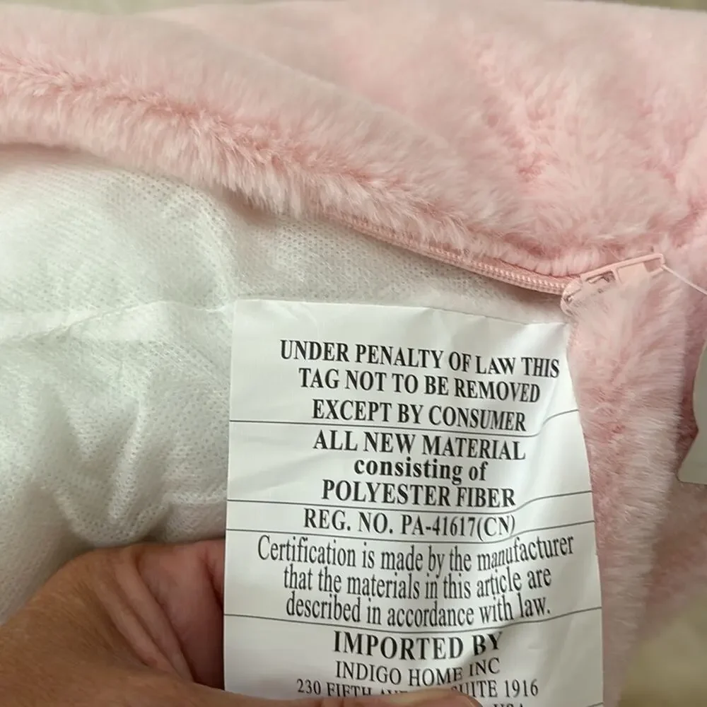 Cloud Castle euro sham inner pillow pale pink furry unicorn silver clouds nwt